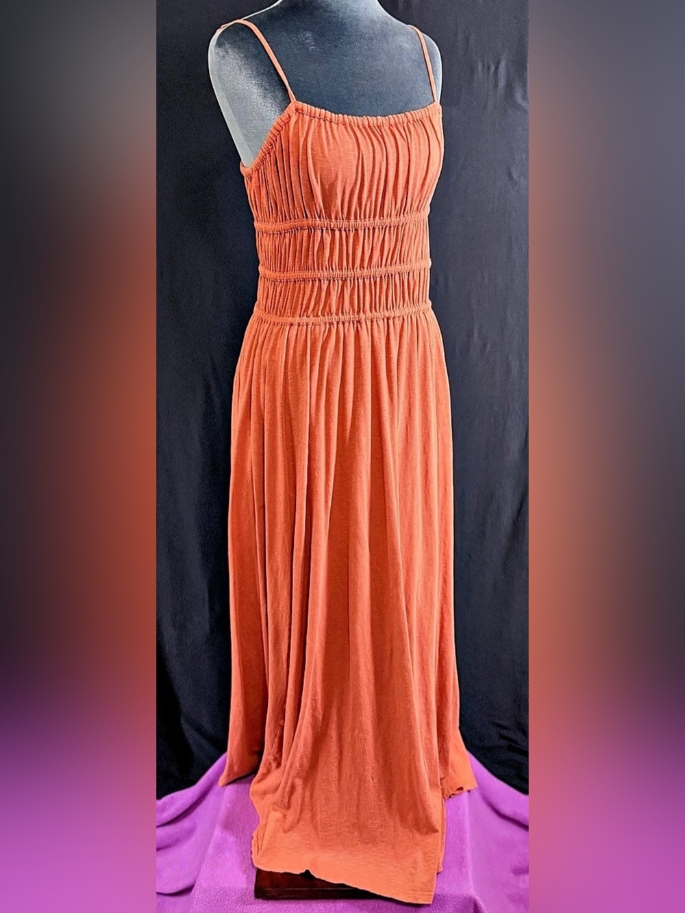 American Eagle Sunchaser Smocked Maxi Dress Size Medium Like New Cotton Jersey